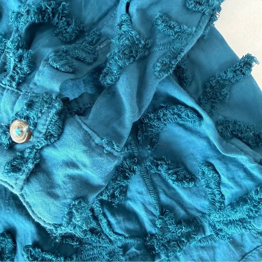 Anthropologie Pilcro Whitney Textured Trapeze Button Down Blouse Shirt feminine - Picture 4 of 7